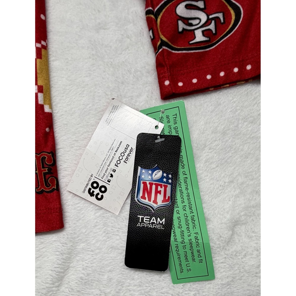 Youth XL San Francisco 49ers Logo Allover Print NWT Long Sleeve Pajama Top - Picture 5 of 8